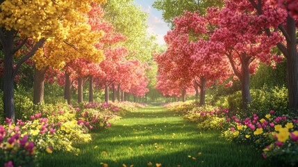 Colorful Spring Pathway