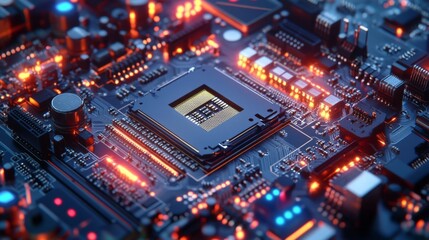 Obraz premium Futuristic Digital Circuit Board