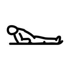 fish pose matsyasana yoga line icon vector. fish pose matsyasana yoga sign. isolated contour symbol black illustration