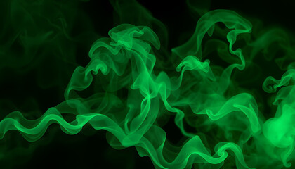 Obraz premium green magic smoke texture background isolated with white highlights, png