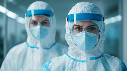 Healthcare workers in protective gear a symbol of dedication and safety amidst global health challenges