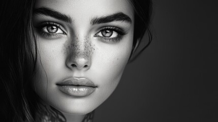 Fototapeta premium Striking Black and White Portrait