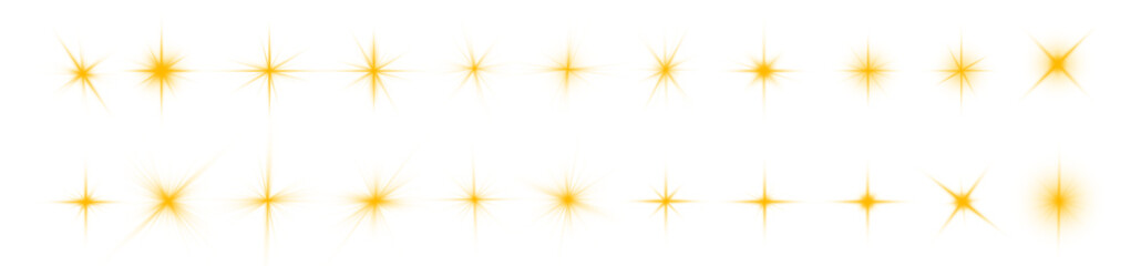 Lights flare, star flash light, yellow sun rays
