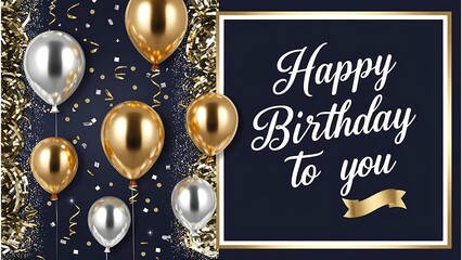 Elegant Birthday Celebration with Gold and Silver Balloons