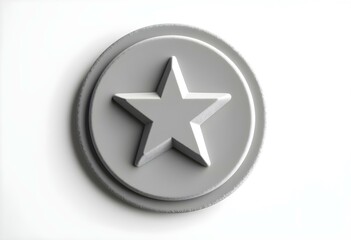 blank badge with a star shape isolated on a stark white background create with ai