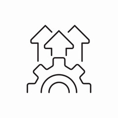 etting gear growth arrow icon sign vector