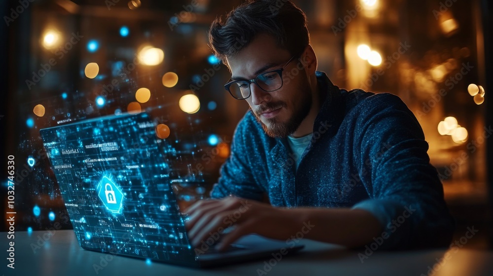 Poster Cybersecurity Professional at Work