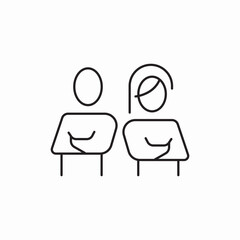man and women resentment icon sign vector