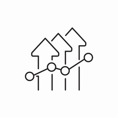 statistic growth arrow chart icon sign vector