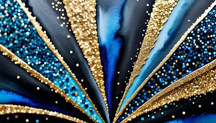 abstract glitter lights shine gold blue black colors soft focus effect