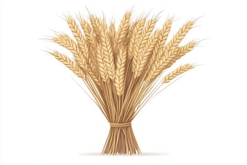 Fototapeta premium Bundle of golden wheat stalks symbolizing harvest agriculture and natural abundance with intricate detail reflecting rural life and the importance of farming traditions
