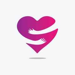 Romantic Heart Icon for Marriage Celebration with couple holding hands