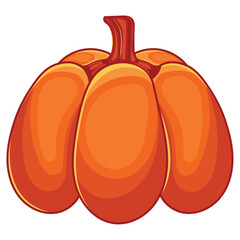 Colorful pumpkin with smooth texture, Vector