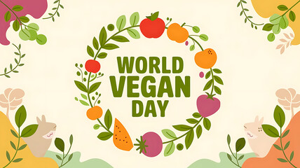 Obraz premium World vegan day.Vegan day celebration.Vegetarian day.