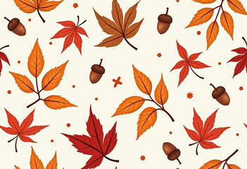 Obraz premium red autumn leaves pattern, autumn leaves printable design