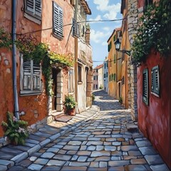 Fototapeta premium Mediterranean cobblestones, Rovinj