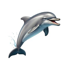 Fototapeta premium Graceful Dolphin Leaping in Mid-Air with Splashing Water