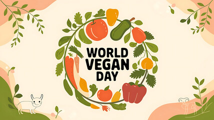 World vegan day.Vegan day celebration.Vegetarian day.