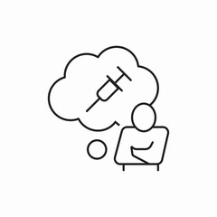 afraid of needles icon sign vector