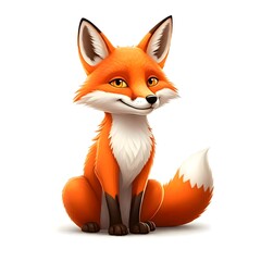 Obraz premium Charming Cartoon Fox with Delightful Expression and Pose