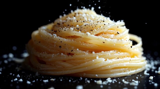 Delicious Cacio e Pepe Pasta Styled in Ultra-Realistic Quality Photography Isolator