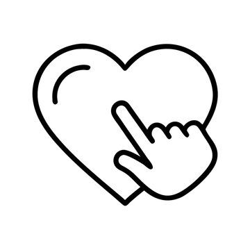 recommend clip art: Heart with hand gesture vector icon in minimalist design style