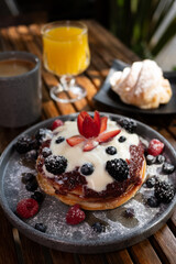 Traditional typical Mexican food, Mexican gastronomy concept. Tacos, chilaquiles, Mexican tradition.