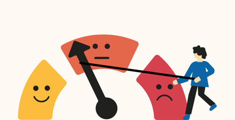 Controlling emotional state of mind measure tool illustration