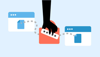 Password hacking ransomwares technology security illustration © Nanzeeba Ibnat