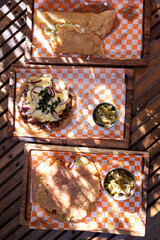 Traditional typical Mexican food, Mexican gastronomy concept. Tacos, chilaquiles, Mexican tradition.