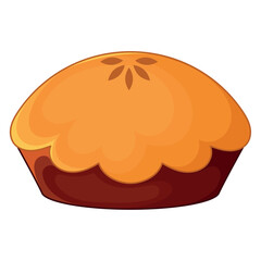 Golden pie with a smooth surface, Vector