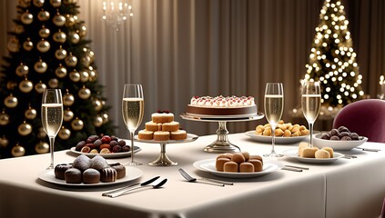 decorated tables await festive gatherings special nights champagne sweet treats holiday celebrations