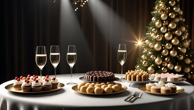 decorated tables await festive gatherings special nights champagne sweet treats holiday celebrations