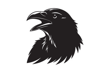 Raven silhouette  vector illustration, Raven silhouette  vector