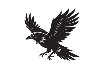 Raven silhouette  vector illustration, Raven silhouette  vector