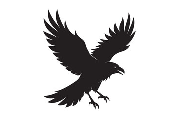 Raven silhouette  vector illustration, Raven silhouette  vector