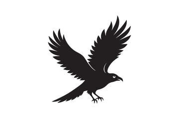Raven silhouette  vector illustration, Raven silhouette  vector