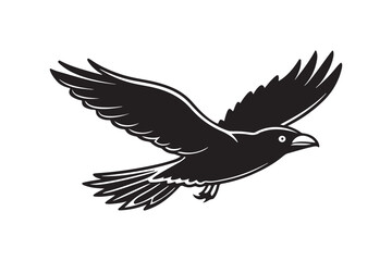 Obraz premium Raven silhouette vector illustration, Raven silhouette vector