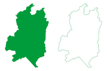 Itaguacu municipality (Espírito Santo state, Municipalities of Brazil, Federative Republic of Brazil) map vector illustration, scribble sketch Itaguaçu map