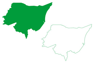 Itapemirim municipality (Espírito Santo state, Municipalities of Brazil, Federative Republic of Brazil) map vector illustration, scribble sketch Itapemirim map