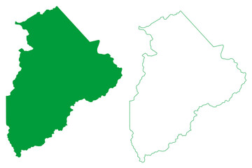 Itarana municipality (Espírito Santo state, Municipalities of Brazil, Federative Republic of Brazil) map vector illustration, scribble sketch Itarana map