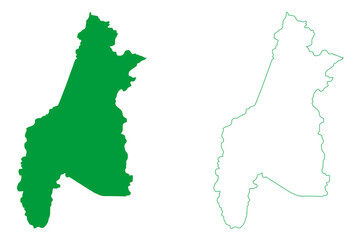 Jeronimo Monteiro municipality (Espírito Santo state, Municipalities of Brazil, Federative Republic of Brazil) map vector illustration, scribble sketch Jerônimo Monteiro map