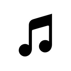 Musical note illustration in black and white, music and rhythm concept