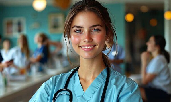 Portrait of a happy woman Docter  with a warm smile