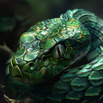 green snake in the garden