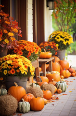 Autumn decoration with pumpkins