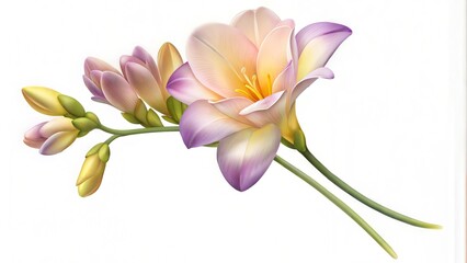 Fototapeta premium Freesia Flower Isolated on White Background Perfect for Floral Designs and Graphics