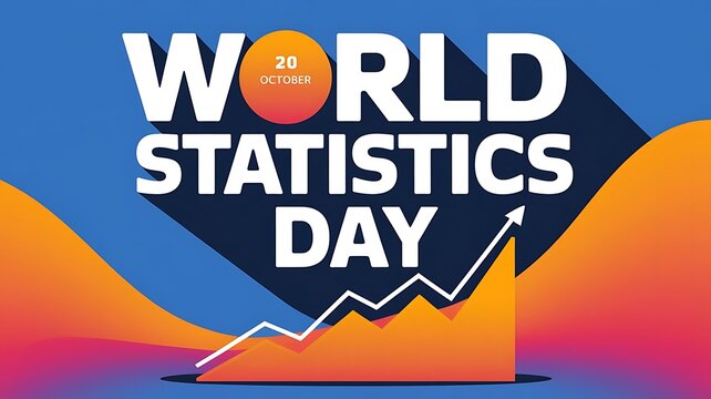 Modern Illustration Celebrating World Statistics Day with Pie Chart, Bar Chart, Line Graph, and Scatter Plot