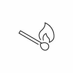 matchstick fire icon sign vector