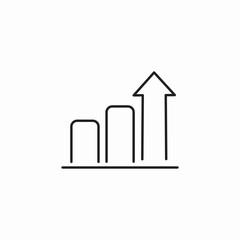 rising chart icon sign vector